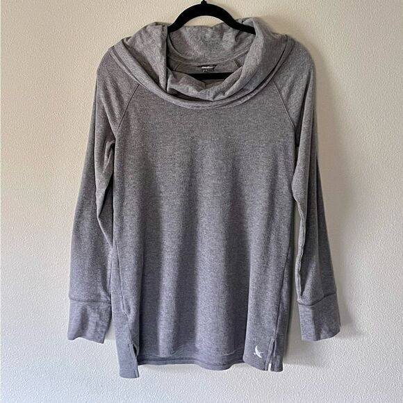 Women’s Eddie Bauer Gray, Soft, Long-Sleeve, Slouchy/High-Neck, Thermal. Size M. - Picture 1 of 4
